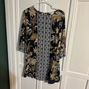 H&M Black and Gold Floral Tunic